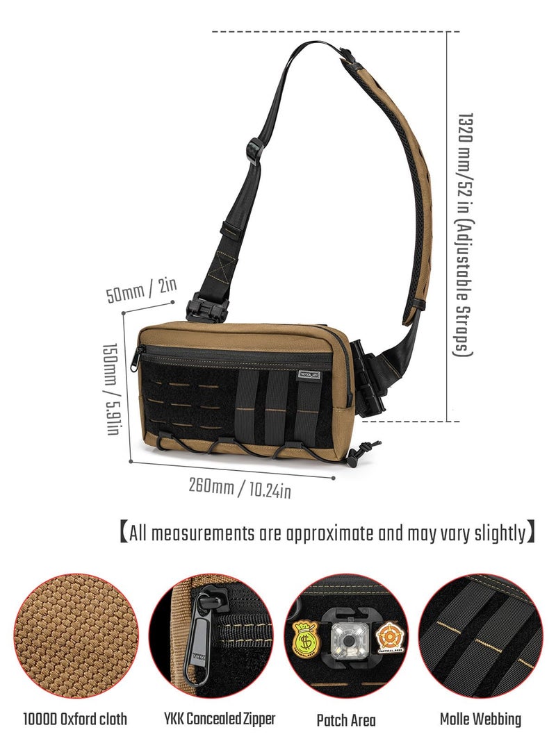 TACTICAL_GEEK L3C EDC Sling Bag, Crossbody Shoulder Bag, Multipurpose Daypack, Chest Backpack Casual Sling Bag for Men & Women (Coyote Tan) - Image 4