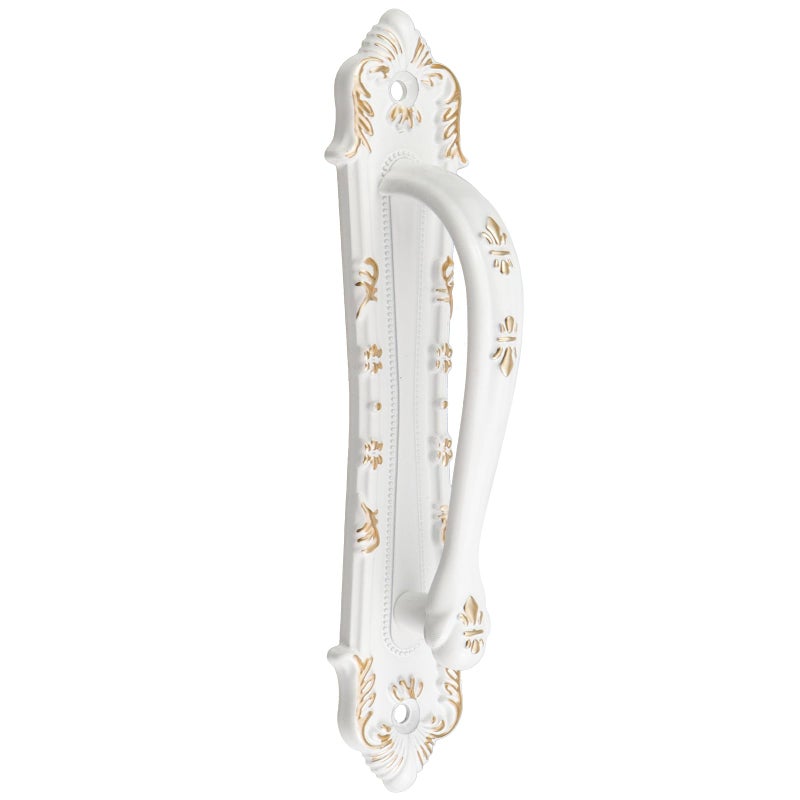 Chinflly Sliding Door Handle Retro White French Barn Door Handles Metal Door Pulls with Screws for Cabinet Drawer Closet Garage