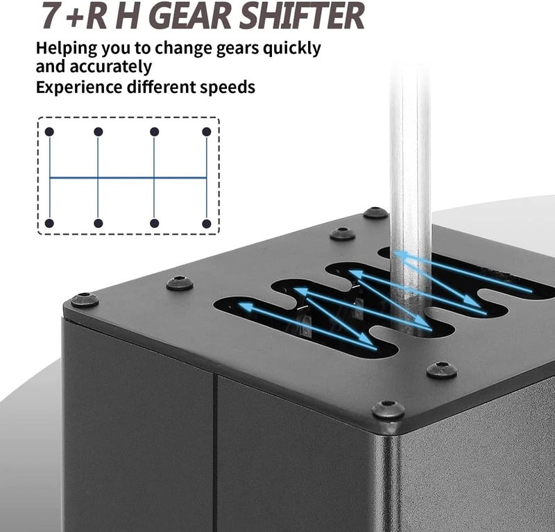 CNRAQR محول ناقل الحركة المحاكي من نوع USB للكمبيوتر الشخصي 7+R H Gear Shifter المتوافق مع عجلات القيادة Logitech G29/G27/G25/G920 و T300RS/GT، والمتوافق مع ناقل الحركة لنظام Windows للكمبيوتر الشخصي لألعاب المحاكاة مثل ATS و ETS و Dirt و WRC. - Image 4