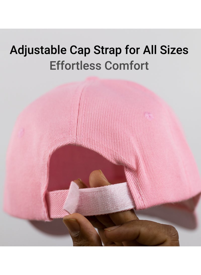 SARAOONT Classic Pink Polyester Baseball Cap - Adjustable Unisex Dad Hat for Running, Workouts, and Outdoor Activities - Image 4
