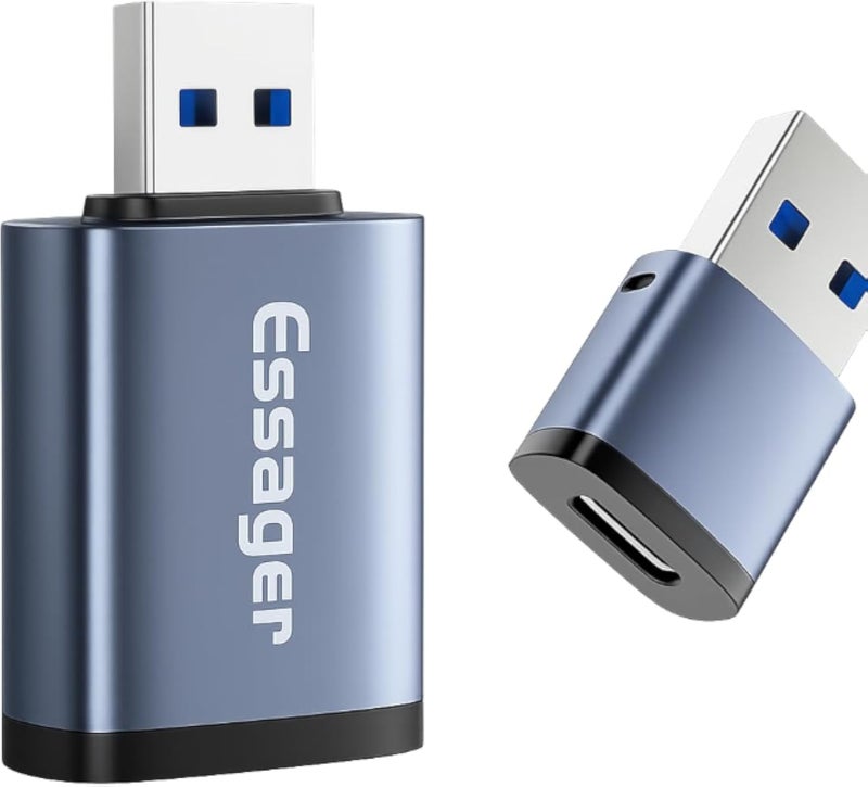 Essager Type C Female to USB A 3.0 Male OTG Adapter (3A, 5Gbps) â€“ High-Speed Transfer, Compact Metal Build â€“ for Laptops, Flash Drives, Smartphones