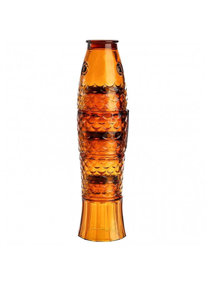Frcctre Set of 4 Koi Fish Design Drinking Glasses, Stackable Amber Tumbler Glasses Beverage Cups Juice Tumblers Drinking Water Cups Nautical Glassware for Home, Party, Bar - Image 3