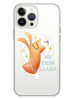 Theodor Magnetic Case for iPhone 14 Pro 6.1-inch Compatible with MagSafe Wireless Charging, Shockproof Phone Bumper Cover No prob llama  - Image 1