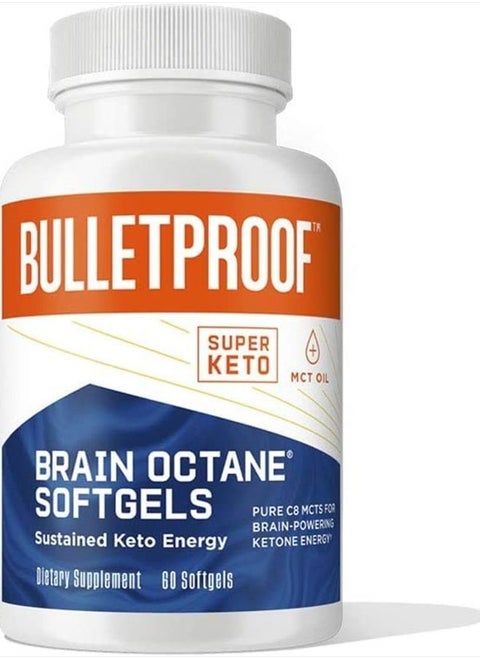 Brain Octane Softgels, 60 Count, Pure C8 MCT Oil for Sustained Ennergy