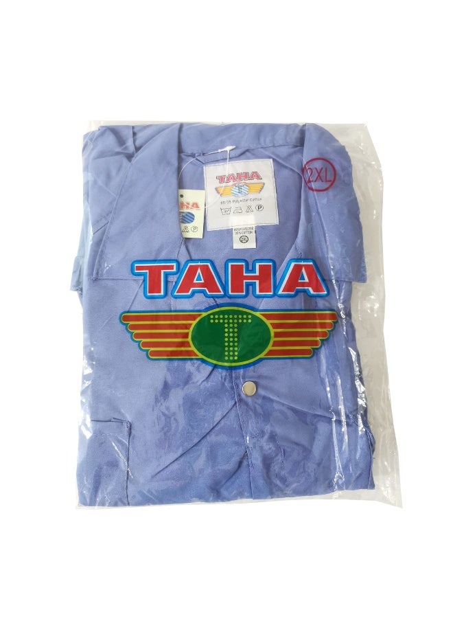 TAHA Lab Coat for Multipurpose Use | Durable Cotton-Poly Blend, Full-Sleeve Workwear for Medical, Industrial, and Laboratory Use | Safety PPE | Unisex Professional Uniform | Navy Blue | Size-2XL  - Image 1