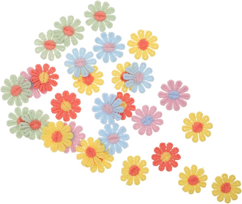 30pcs Small Daisy Embroidered Sew-on Patches Floral Fabric Applique for Clothes Jeans Jackets DIY Craft Sewing Accessories - Image 1