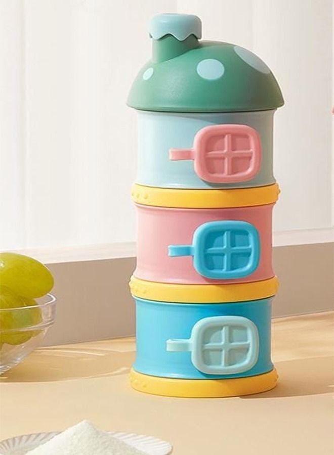 My Pumpkin Formula to Food Container Set, Non-spill 3 Compartments, No Powder Leakage, Smart Stackable Baby Feeding Travel Storage Container (Blue) - Image 2