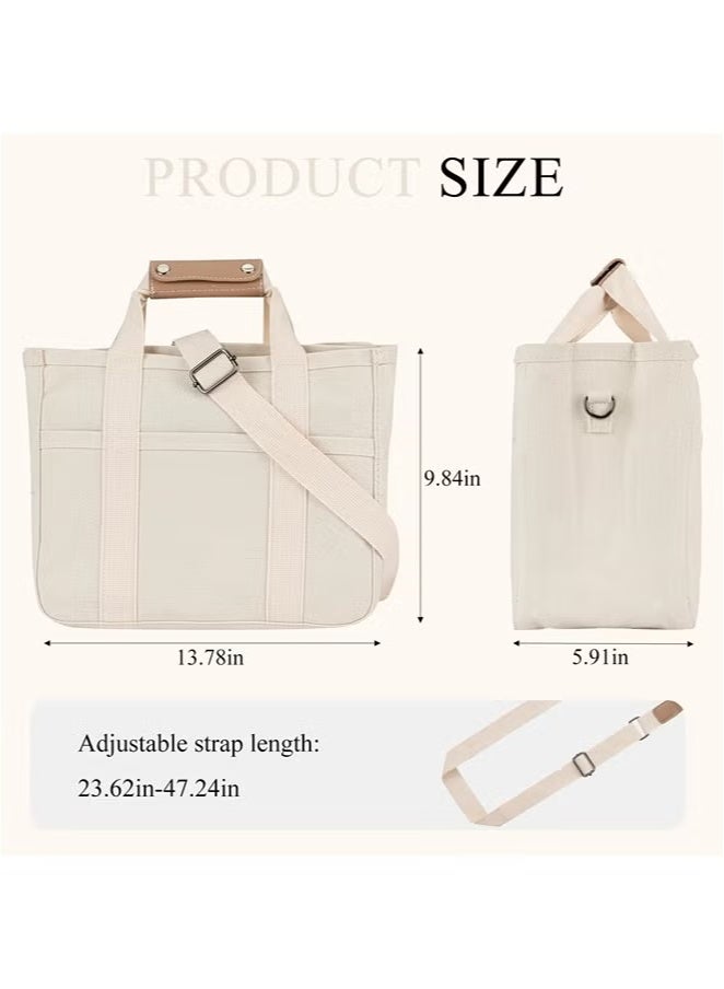 Canvas Baby Diaper Bags,Large Capacity Baby Bag for Mother,Tote Bag Mommy Bag with Multi Pockets,Crossbody Handbag Shoulder Bag with Compartments for Women Travel  - Image 2