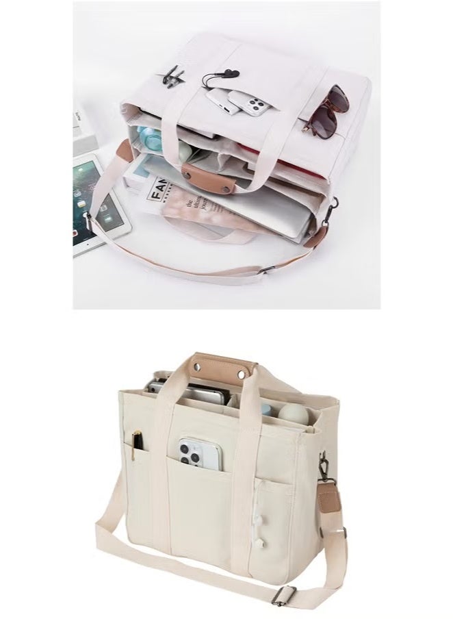 Canvas Baby Diaper Bags,Large Capacity Baby Bag for Mother,Tote Bag Mommy Bag with Multi Pockets,Crossbody Handbag Shoulder Bag with Compartments for Women Travel  - Image 3