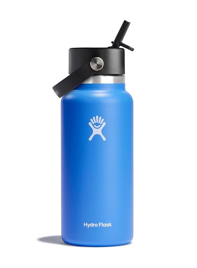 Hydro Flask 32 Oz Wide Flex Straw Cap Bottle - Insulated Stainless Steel - Wide Straw Lid, Non Spill, Leakproof, BPA-Free, Non-Toxic - Image 1