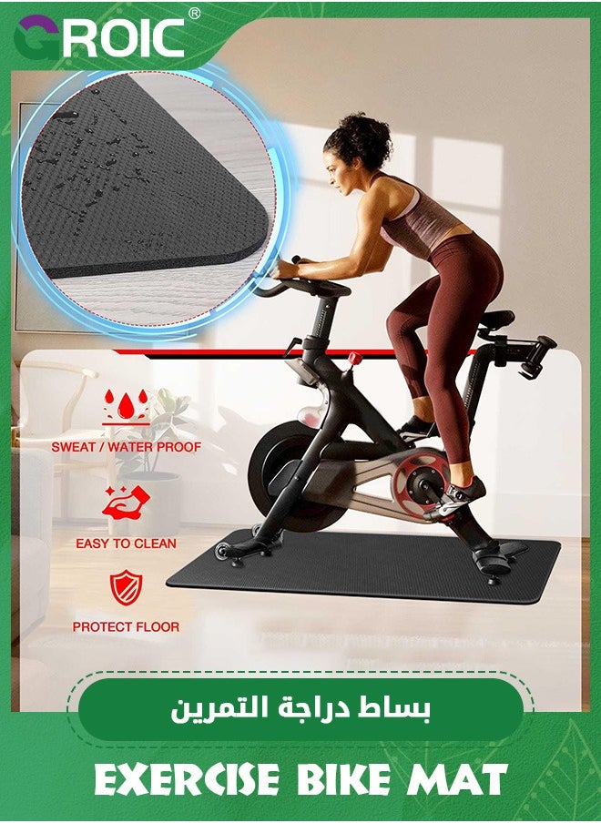 GROIC Treadmill Mat Exercise Bike Mat Compatible with Peloton Bike Elliptical Treadmill 4mm Thick Mat Pad for Stationary Indoor Gym Equipment,Bike Trainer Mat Pad,Gym Equipment Mat(180*75cm)  - Image 2
