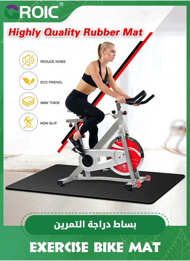 GROIC Treadmill Mat Exercise Bike Mat Compatible with Peloton Bike Elliptical Treadmill 4mm Thick Mat Pad for Stationary Indoor Gym Equipment,Bike Trainer Mat Pad,Gym Equipment Mat(180*75cm)  - Image 4