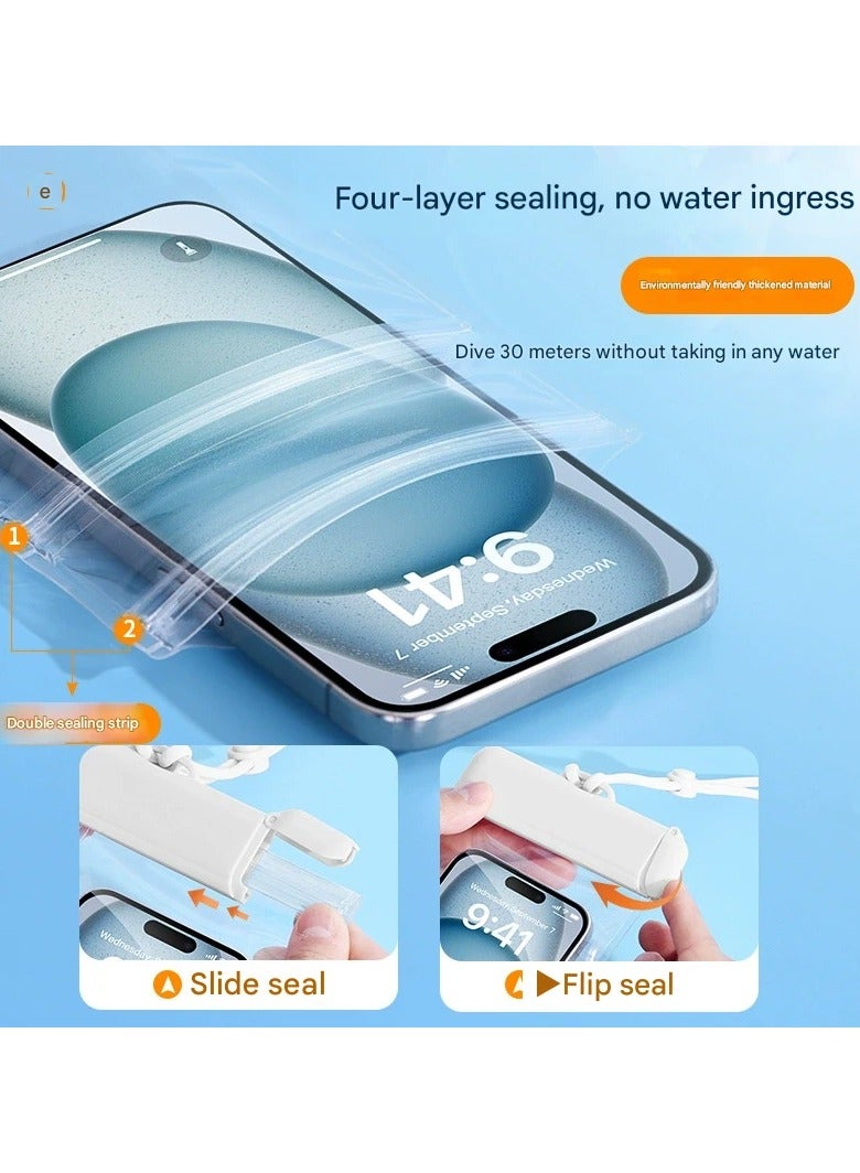 Goolsky حقيبة هاتف مقاومة للماء متوافقة مع شاشة اللمس للغوص والسباحة والأنشطة الخارجية وسائقي التوصيل، حقيبة مقاومة للماء والغبار - Image 3