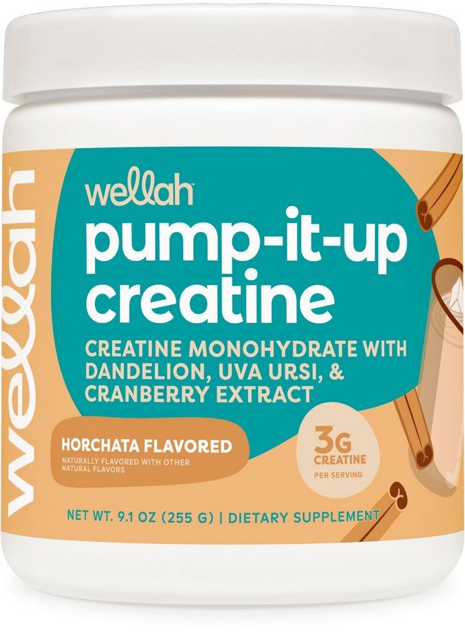 Wellah Pump-It-Up Creatine Horchata Flavored (50 Servings) - Creatine Monohydrate with Dandelion, Uva Ursi, & Cranberry Extract - Image 1