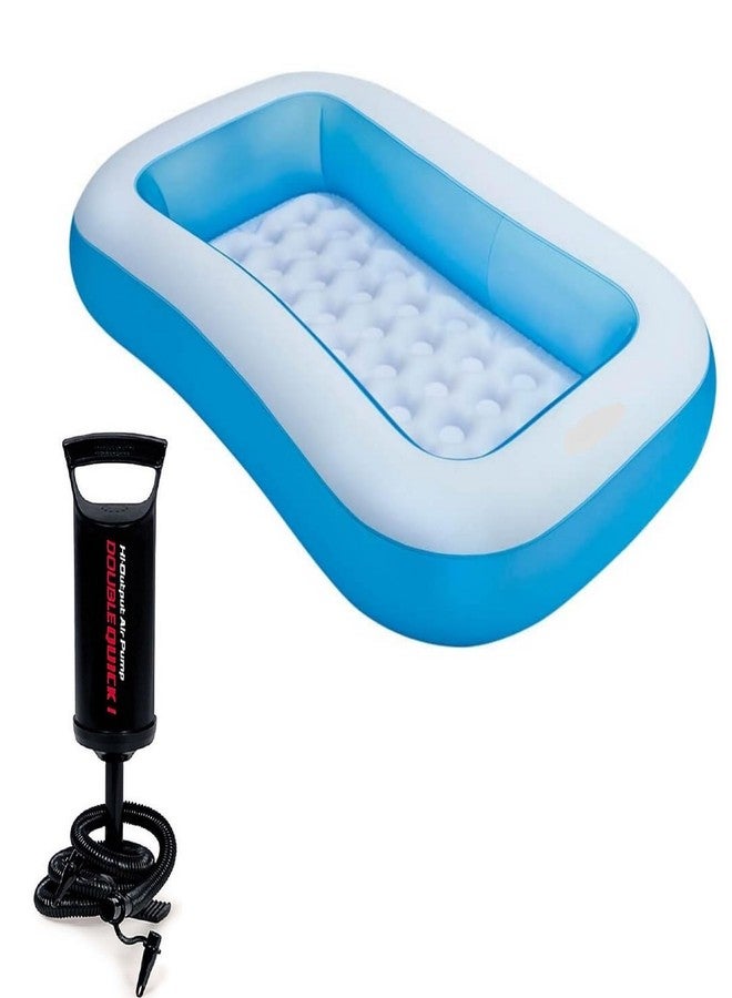 VWretails Combo 6 Ft Inflatable Bath Tub with Pump for Your Kids (White & Blue) - Image 1