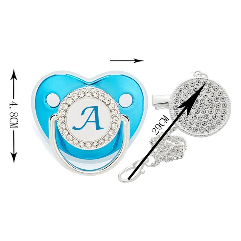AliExpress WISH 26 Letters Blue Spot Diamond Baby Pacifier Baby Diamond Pacifier Playful Mouth - Image 2
