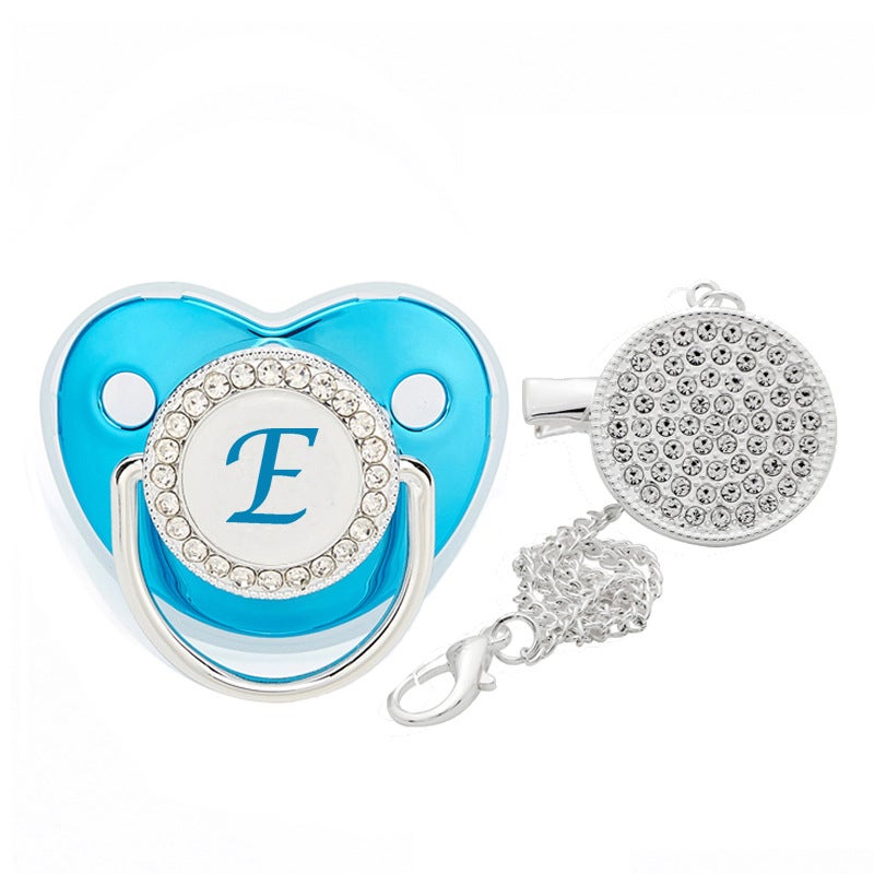 AliExpress WISH 26 Letters Blue Spot Diamond Baby Pacifier Baby Diamond Pacifier Playful Mouth - Image 1