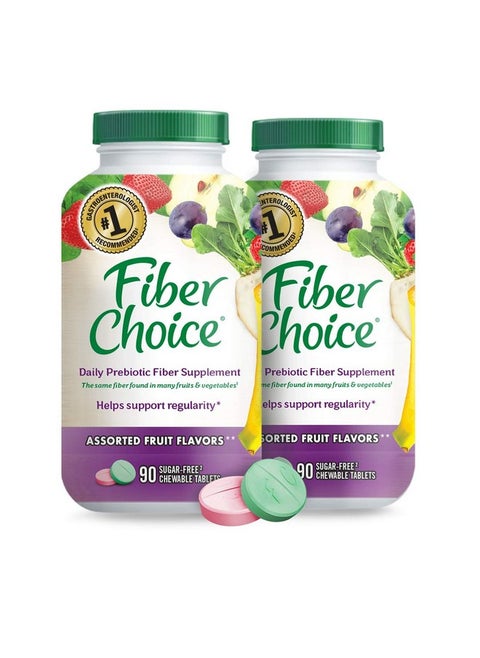Daily Prebiotic Fiber Chewable Tablets Assorted Fruit 90 Count Pack Of 2