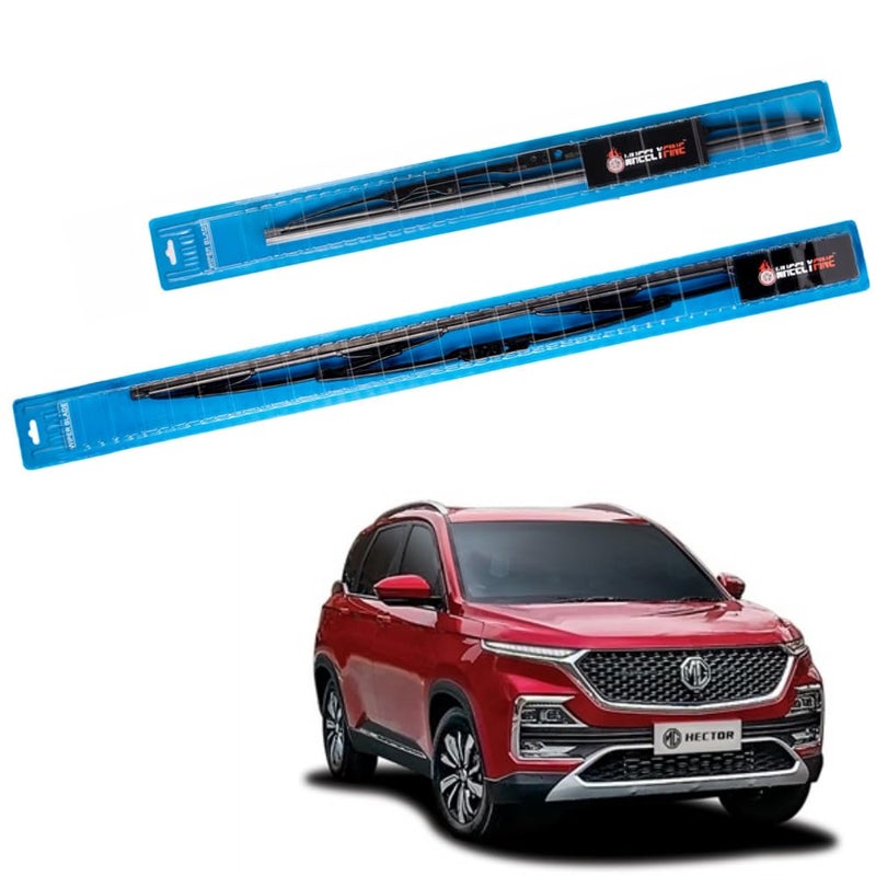 Wheelyfine Car Wiper Blades | Metal Frame | Water Repellent Windshield Wipers | Blade Refills For Mg Hector (2019 model) Dr 24"/Pa 16" - Image 5