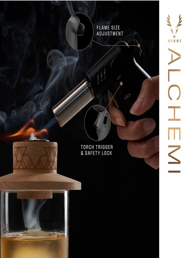 Viski Alchemi Bartender’s Torch for Smoky Drinks, Whiskey Accessory Baking Torch, Butane Torch Old Fashion Drink Gifts - Image 3