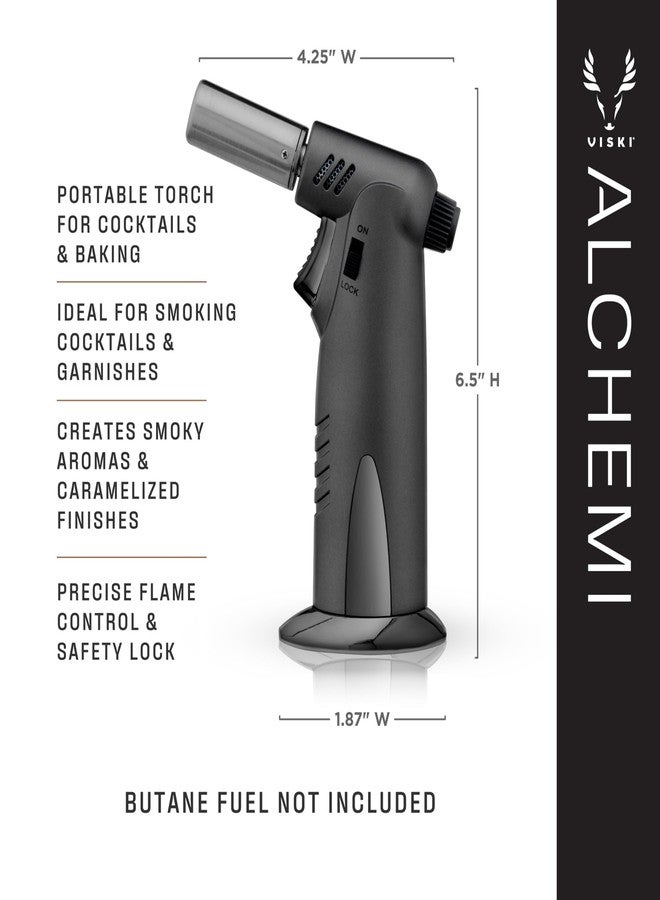 Viski Alchemi Bartender’s Torch for Smoky Drinks, Whiskey Accessory Baking Torch, Butane Torch Old Fashion Drink Gifts - Image 4