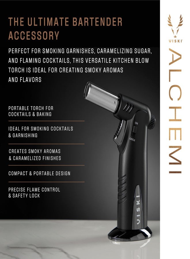 Viski Alchemi Bartender’s Torch for Smoky Drinks, Whiskey Accessory Baking Torch, Butane Torch Old Fashion Drink Gifts - Image 2