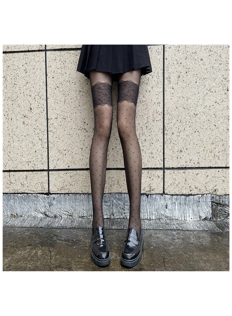 Fashionable Women's Stockings 10D ultra-thin Jacquard Tight Fitting Pantyhose  - Image 1