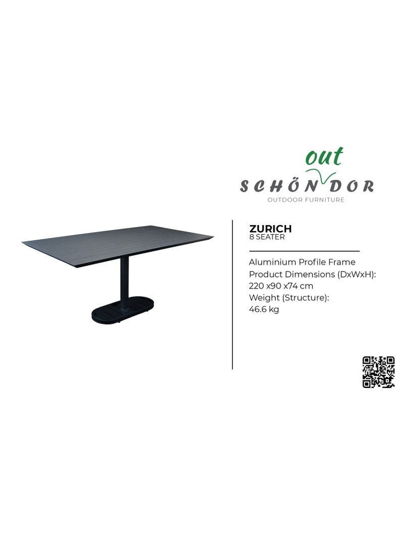Schondor Furniture Milan & Zurich | 8 Seaters |Outdoor Furniture | Outdoor Dining Set | Tables & Chairs | Made in Aluminum Cast | Patio | Garden | Backyards | Perfect for Any Outdoor Space  - Image 3