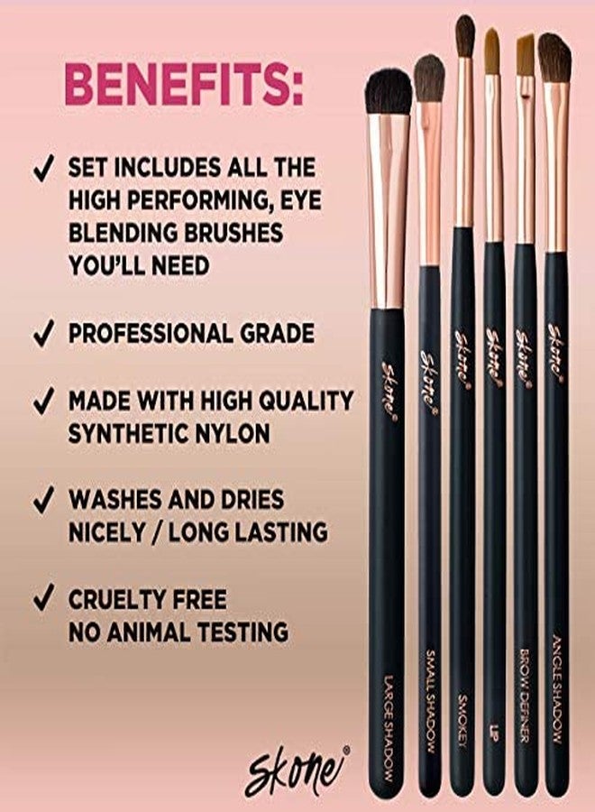 SKONE Professional Makeup Brush Set - Skone Luxe Pro Makeup Brushes, 6 pc Set - Image 2