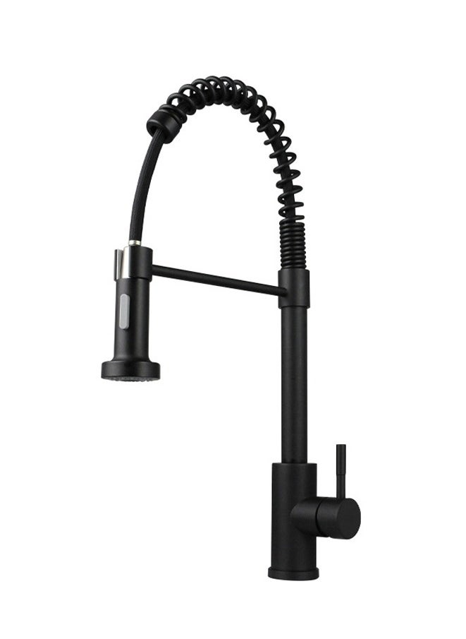 Gasin Black Kitchen Faucet with Pull Down Sprayer, Industrial Commercial Stainless Steel Single Handle Single Hole 2 Hole RV Laundry Pull Down Gooseneck Kitchen Sink Faucet, Kitchen Equipment  - Image 2