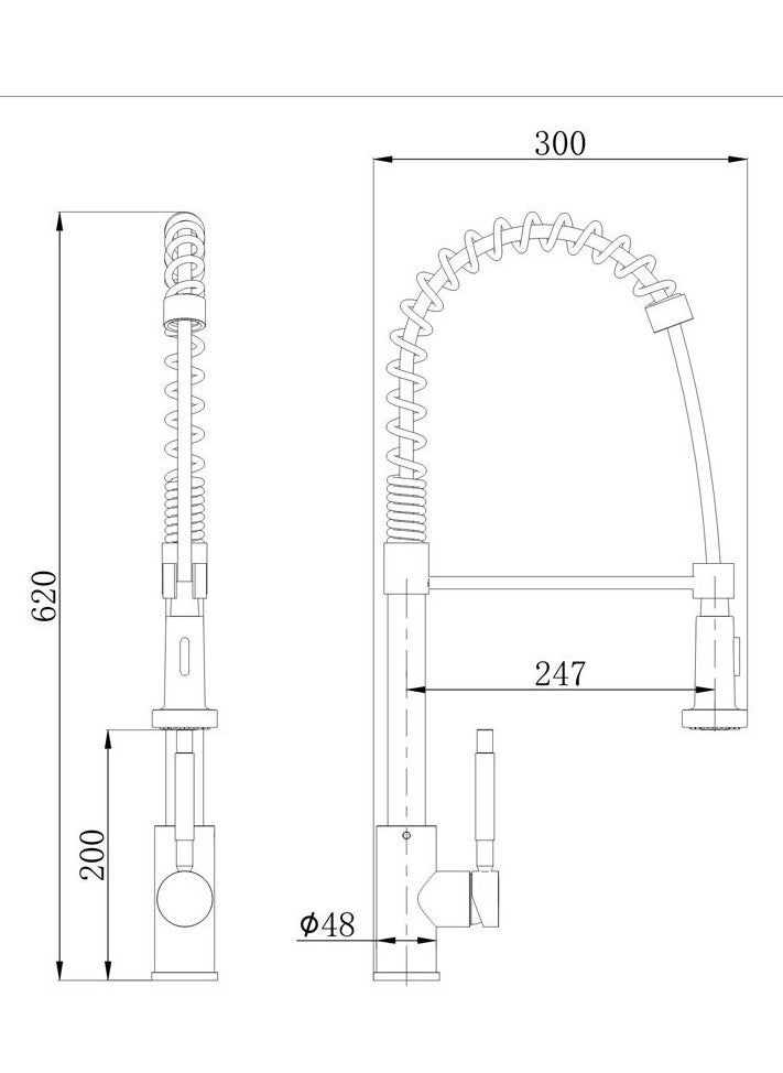 Gasin Black Kitchen Faucet with Pull Down Sprayer, Industrial Commercial Stainless Steel Single Handle Single Hole 2 Hole RV Laundry Pull Down Gooseneck Kitchen Sink Faucet, Kitchen Equipment  - Image 4