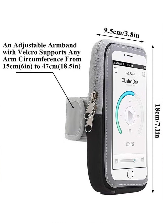 Happy D Running Armband Phone Holder for Running Full Touchscreen Phone Arm Bands for Running Sports Phone Holder with Adjustable Band for iPhone 13 Pro Max 12 11 Xs Xr 8 7 Galaxy S20 S10 S9 S8 - Image 3