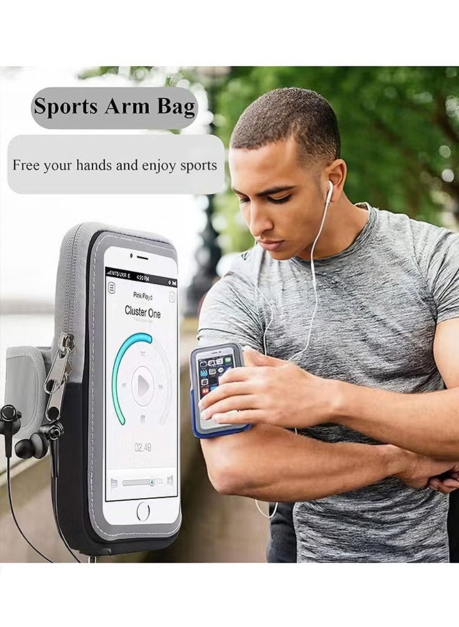 Happy D Running Armband Phone Holder for Running Full Touchscreen Phone Arm Bands for Running Sports Phone Holder with Adjustable Band for iPhone 13 Pro Max 12 11 Xs Xr 8 7 Galaxy S20 S10 S9 S8 - Image 2