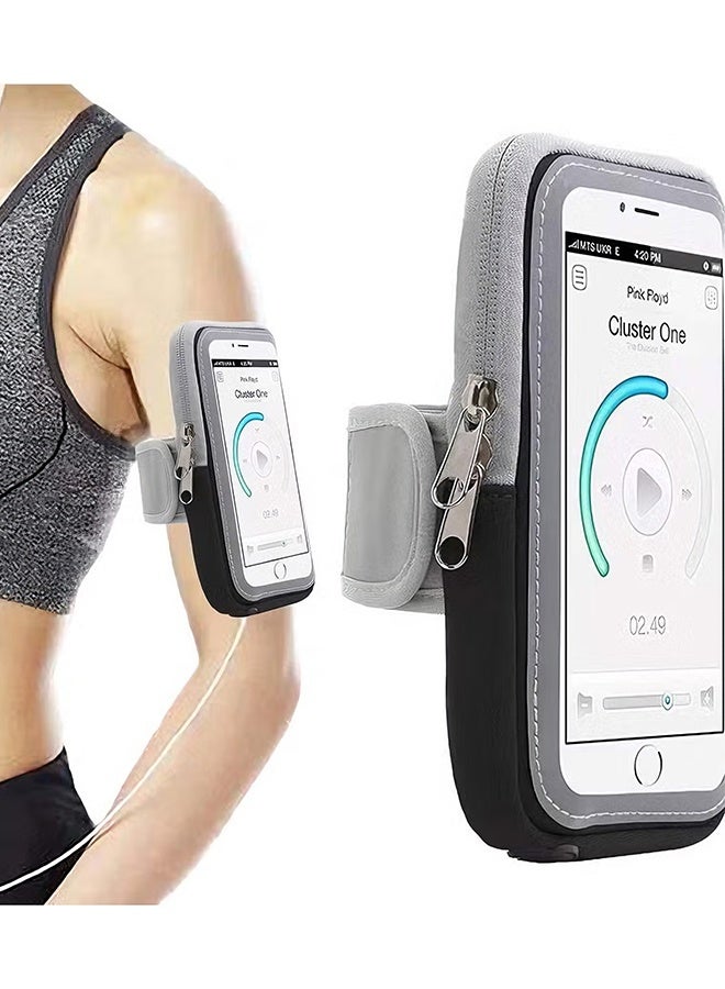 Happy D Running Armband Phone Holder for Running Full Touchscreen Phone Arm Bands for Running Sports Phone Holder with Adjustable Band for iPhone 13 Pro Max 12 11 Xs Xr 8 7 Galaxy S20 S10 S9 S8 - Image 1
