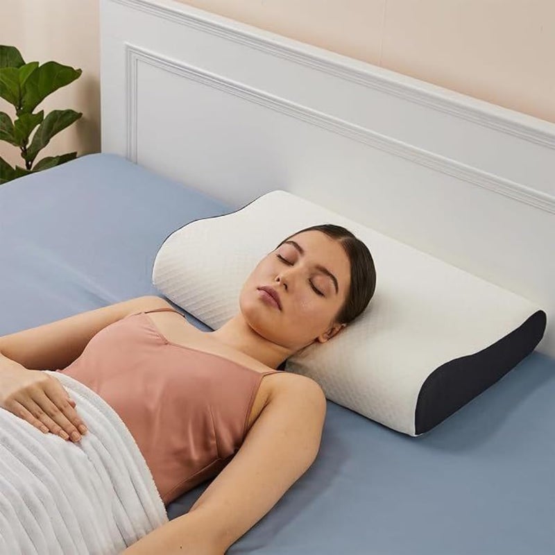 Green Scapper Pack of 2 Foam Pillow, Contour Cervical Orthopedic Memory Foam Pillows Supports Neck Pain and Shoulder Pain for Sleeping, Ergonomic Cervical Pillow Neck Support Pillow for Side Back (Multicolour) - Image 3
