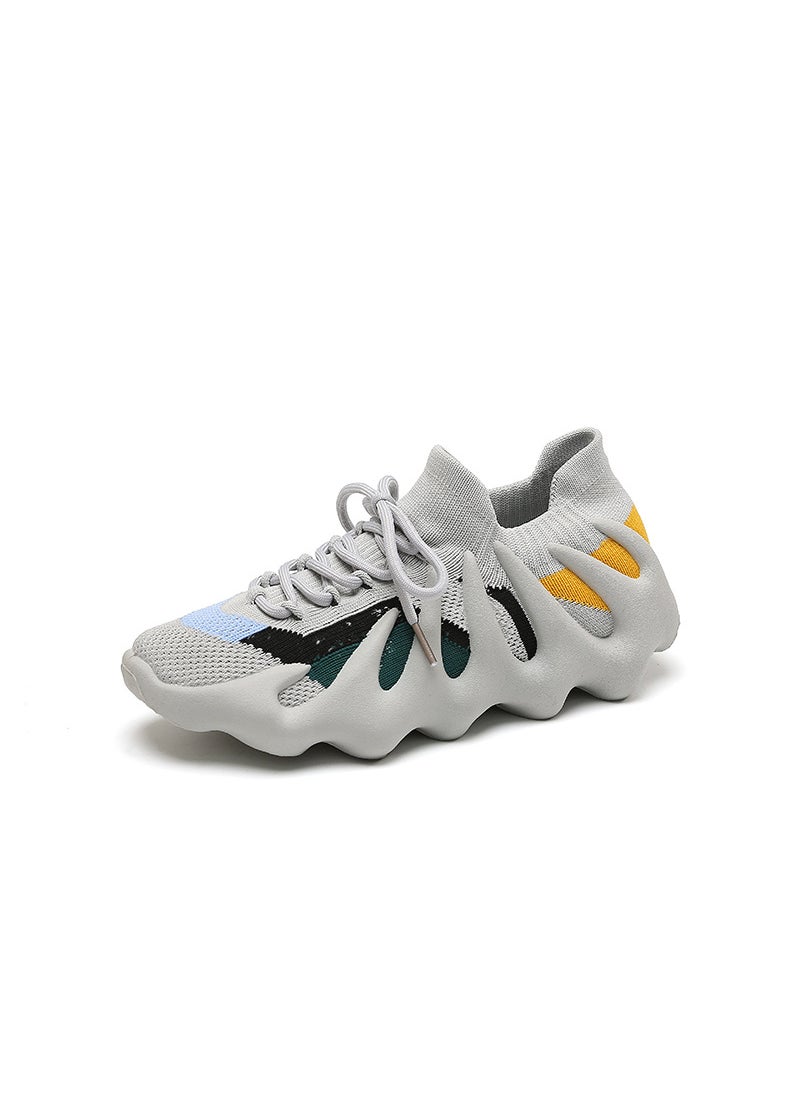 Generic - 2024 Volcano Shoes Knit Couples Running Sneakers 450-9 Ash - Image 1