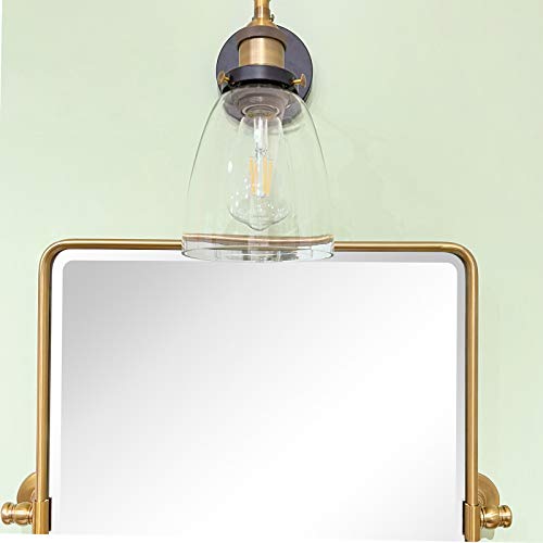 TEHOME 20 x 24 inch Farmhouse Gold Metal Framed Pivot Rectangle Bathroom Mirror Rounded Rectangluar Tilting Beveled Vanity Mirrors for Wall - Image 5