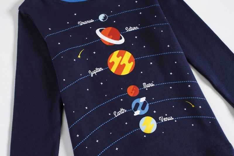 Popshion Boys Planet Pajamas 100% Cotton Pjs Toddler 2 Piece Long Sleeve Sleepwear Kids Clothes Pj Set Space Shirt 5t - Image 4