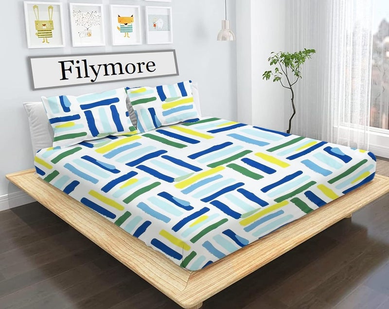 Filymore Floral and Cartoon Printed Double Bedsheet Set - Combo of 4, Pure Microfiber (90x90 inches, White,Pink,Black, Multi) - Soft, Durable, and Hypoallergenic Bedding for Kids and Adults - Image 4