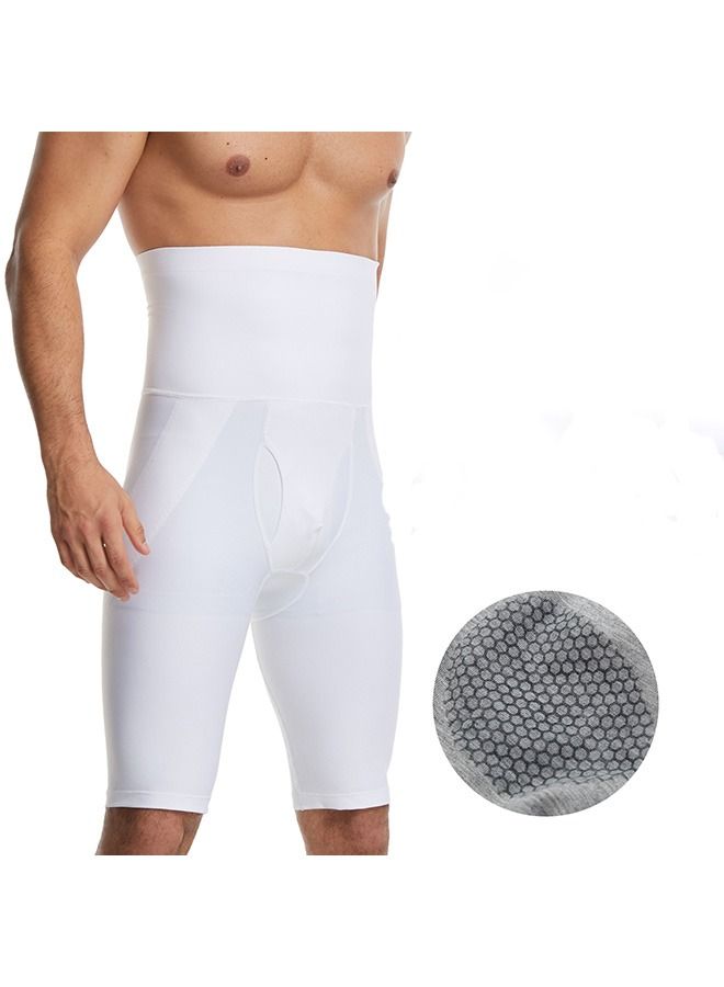 Solid color high waist tummy control pants white - Image 1