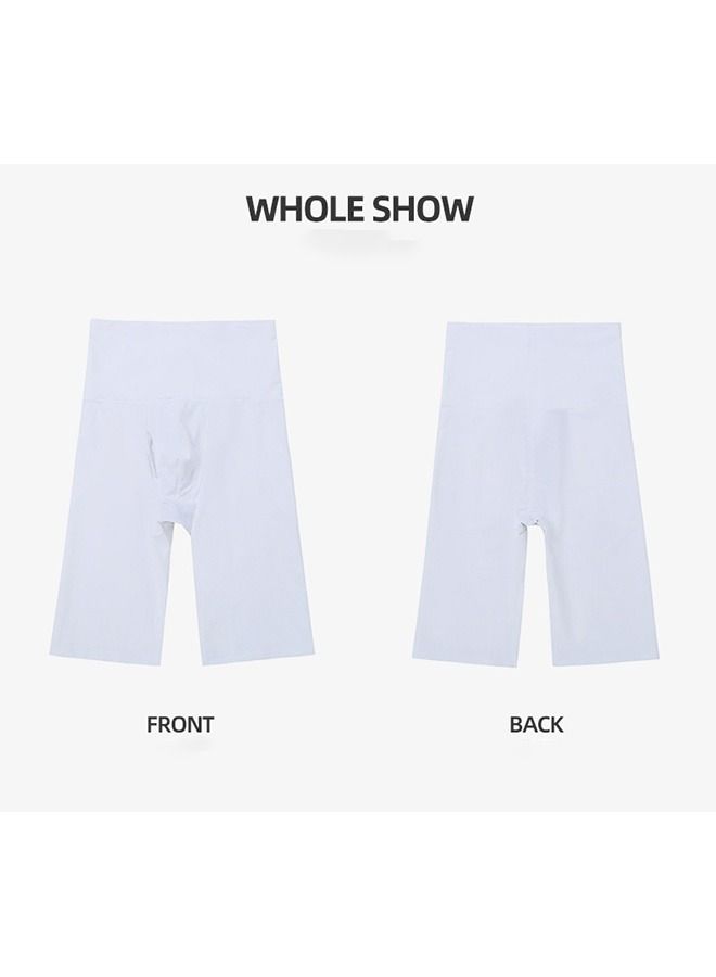 Solid color high waist tummy control pants white - Image 4