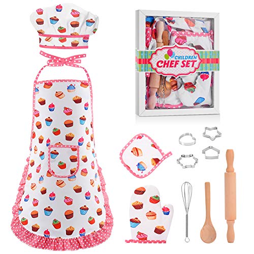 Toyze Gifts for 28 Year Old Girls BoysChef Costume Set Kids Apron for Girls Toddler Birthday Xmas Gifts for Kids Easter Basket Stocking Stuffers - Image 1