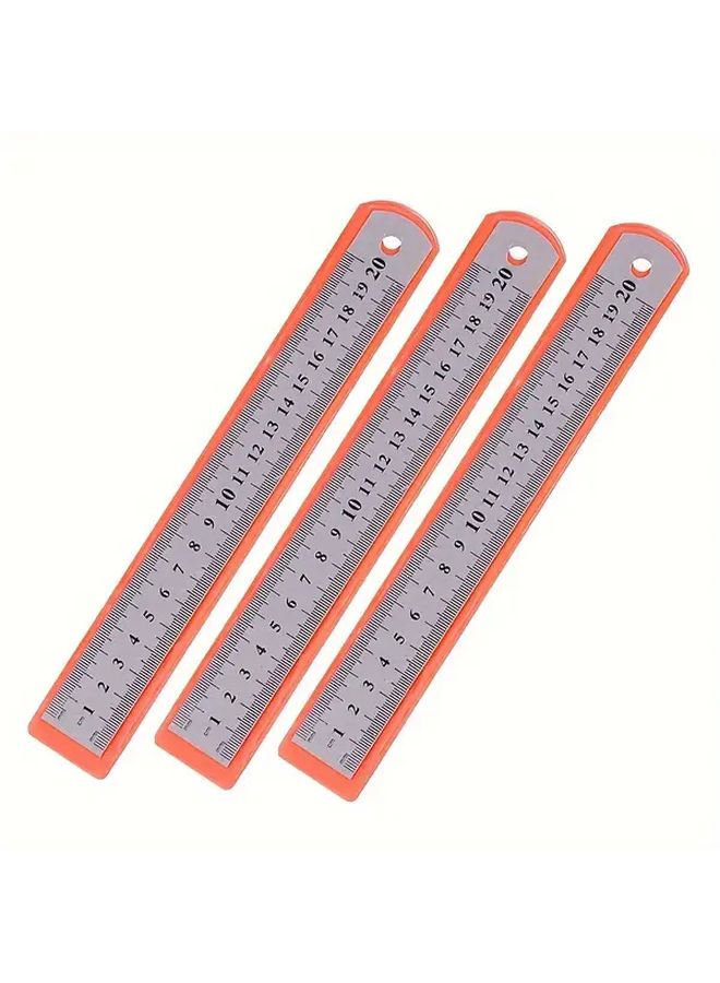 3 Pcs Stainless Steel Rulers 5.91 Inch 7.87 Inch 11.81 Inch - Image 1