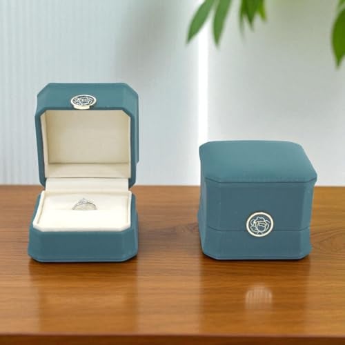 DIAcheck PU finish Jewellery Box with Stylish Golden Crown Button (BIG GREEN PU RING) - Image 4