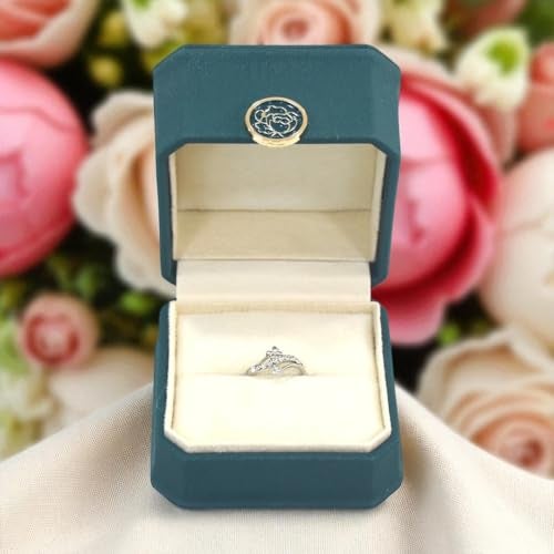 DIAcheck PU finish Jewellery Box with Stylish Golden Crown Button (BIG GREEN PU RING) - Image 2