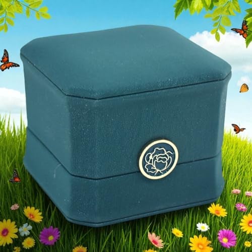 DIAcheck PU finish Jewellery Box with Stylish Golden Crown Button (BIG GREEN PU RING) - Image 5