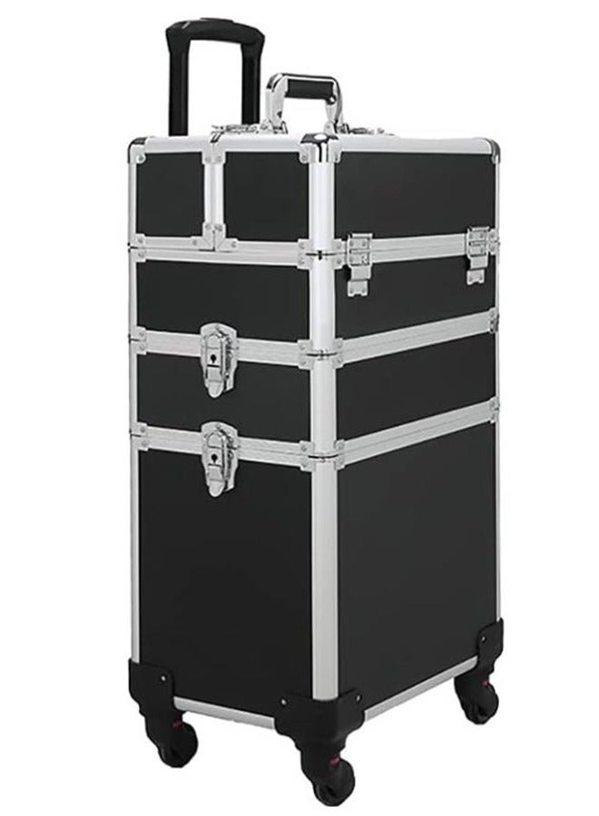 Three-layer Professional Trolley Makeup Box Large-capacity Multi-layer Storage Box With 4 Wheels  - Image 1