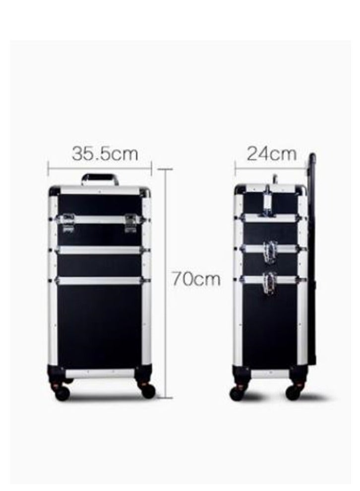 Three-layer Professional Trolley Makeup Box Large-capacity Multi-layer Storage Box With 4 Wheels  - Image 3