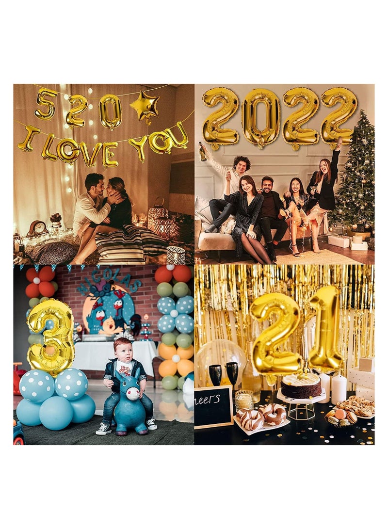 Goldedge Number 0, 32 Inch Number Balloons Foil Gold - Glamorous Party Decorations for Birthdays, Anniversaries, and Special Events - Image 2
