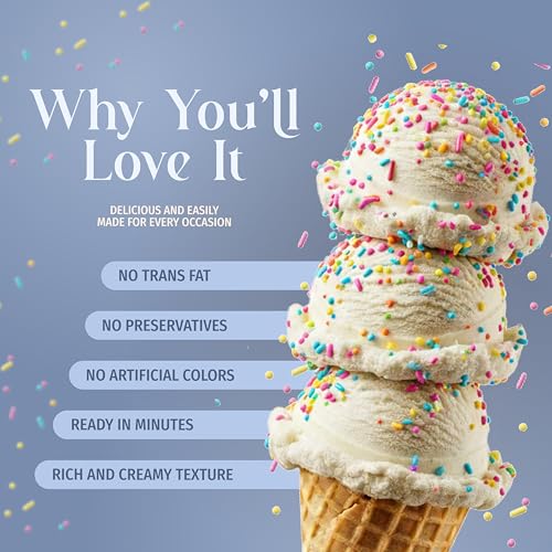 Triple Scoop خليط آيس كريم كعكة عيد الميلاد الفاخر ثلاثي الملعقة لصانعة الآيس كريم سهل ولذيذ من مزيج الذواقة إلى الصانع في 5 دقائق يصنع 2 كوارت كريمي مصنوع في الولايات المتحدة 1 عبوة كعكة عيد الميلاد - Image 5